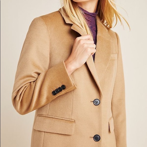 Anthropologie Addison Camel Wool Coat 